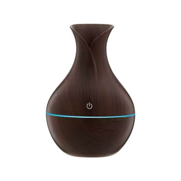 Livrdious USB Humidifier Electric Wood Grain Essential Oil Diffuser Vase Mist Atomizer LED Sprayer For Home Office Car on Clearance