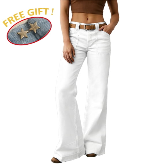 Livrdious Women's and Women's Plus Flare High Rise Jeans Stretchy Wide Leg Jeans Relaxed Fit, 31.5''/32''/32.5''/33.5'' Inseams