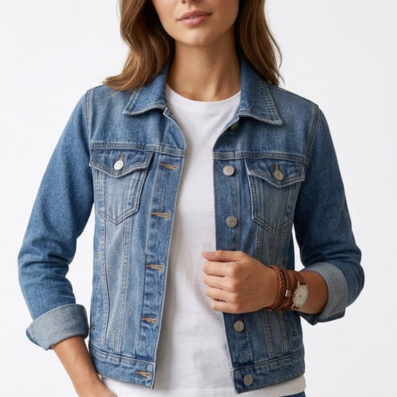 Livrdious Womens Classic Denim Jackets Button Down Long Sleeve Casual Jean Jackets for Women with Pockets