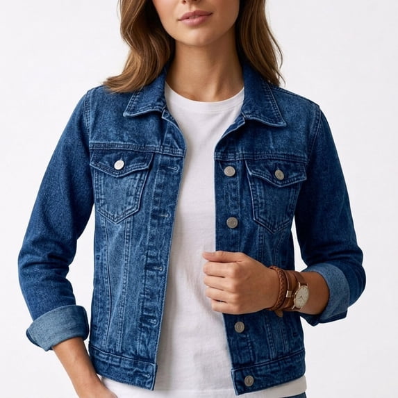 Livrdious Womens Classic Denim Jackets Button Down Long Sleeve Casual Jean Jackets for Women with Pockets