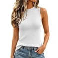 thumbnail image 1 of Livrdious Womens Mock Neck Ribbed Tank Tops Fall Layering Shirt Slim Fit Stretchy Sleeveless Top for Cardigans Blazers, 1 of 8
