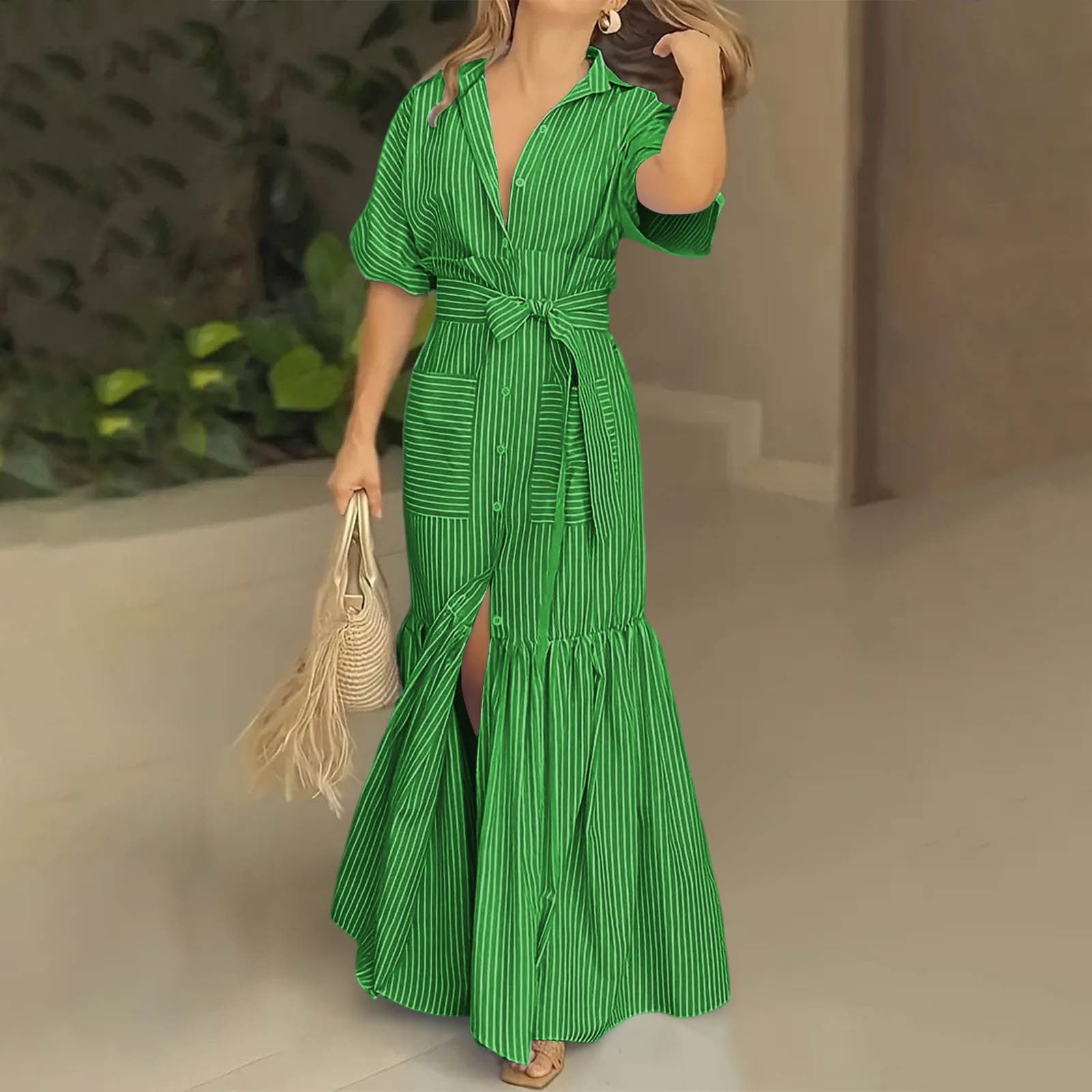 striped shirt dress maxi Tall Striped T-Shirt Maxi Dress L / Extra Tall / Black/White