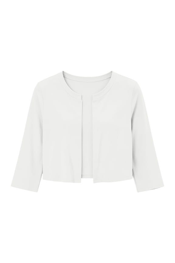 Womens Sweaters 3/4 Sleeve Bolero Shrug Cropped Cardigan for Women Dresses Open Front Lightweight Business Casual Cover Up, S-2XL