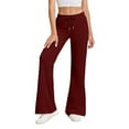 thumbnail image 1 of Livrdious Wide Leg Sweatpants for Women Drawstring High Waisted Flared Pants Lounge Athletic Outfits with Pockets, 29.5'' Inseam, 1 of 8