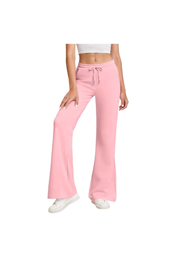 Womens Wide Leg Lounge Pants High Waisted Sweatpants with Pockets Casual Loose Fit, 29.5" Inseam