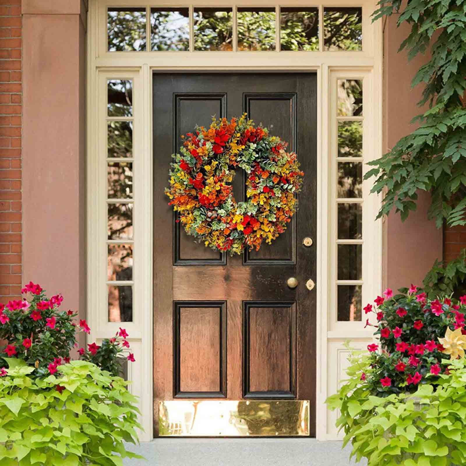 Livrdious Wreath Fall Wreath, Rustic Fall Wreaths For Front Door, And Stable Beautiful Artificial Wreath, Thanksgiving Wreath Garden Decoration45cm on Clearance
