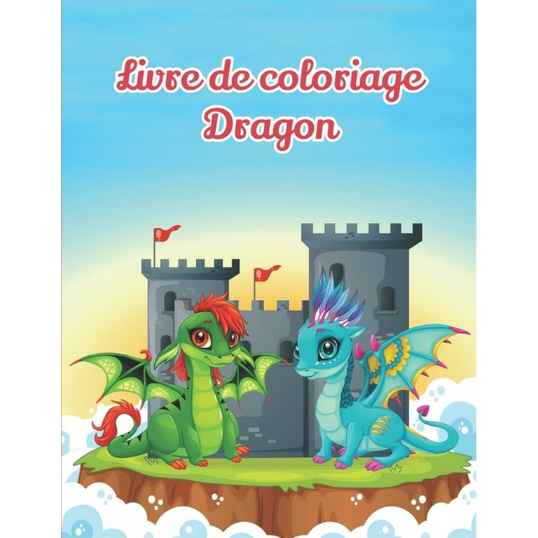 Livre de coloriage dragon: Livre de coloriage avec 50 dessins à