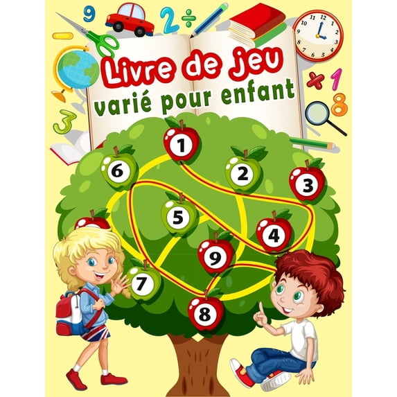 Livre de jeux varié pour enfant: Mots Mêlés, Sudoku, Mots brouillés, Labyrinthes, Dessin, Pages de coloriage (Paperback)