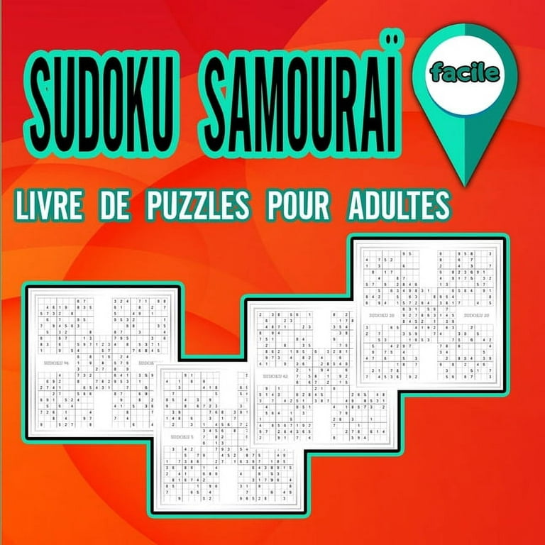 Livre de puzzles Sudoku Samouraï pour adultes faciles : Cahier d