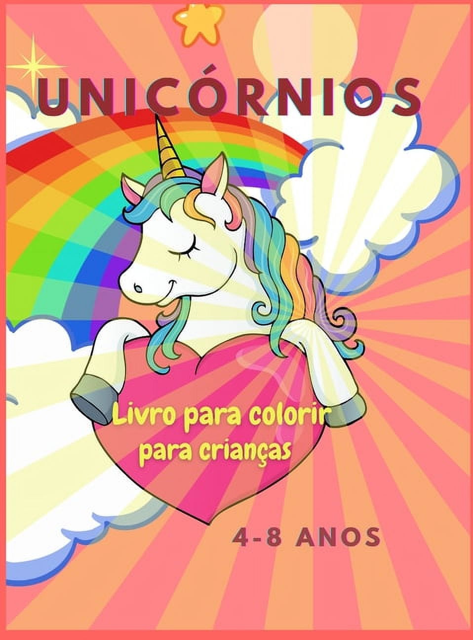 desenho de unicórnio para colorir para crianças de 4 a 8 anos