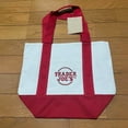 thumbnail image 1 of Livvly Trader Joe's Pastel Mini Canvas Tote Bags 2025 Limited Edtion, Open Top Tote Bag With Outer Pocket, 1 of 14