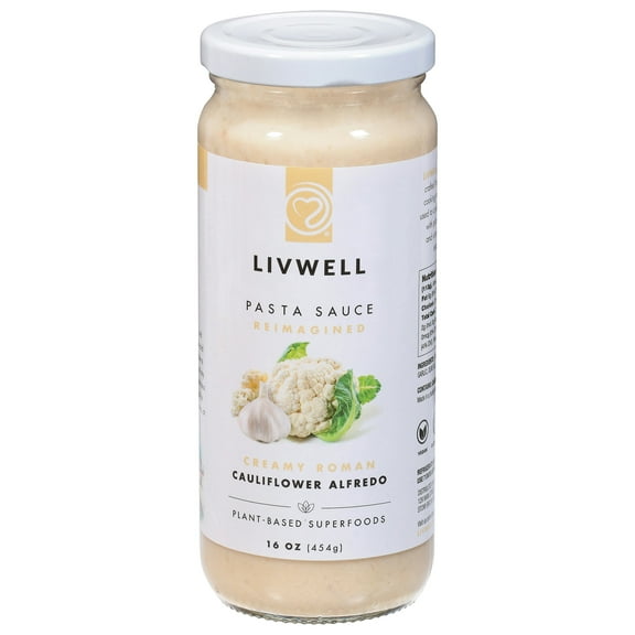 Livwell Foods Alfredo Cauliflower Garlic Pasta Sauce 16 oz (Pack Of 6)