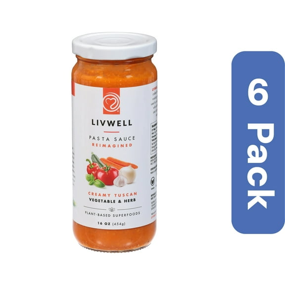 Livwell Foods Tuscan Vegetable Herb Pasta Sauce 16 oz (Pack Of 6)