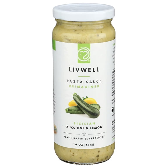 Livwell Foods - Vegan Sicilian Zucchini & Lemon Pasta Sauce - 16 OZ, Case of 6