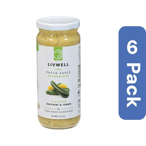 Livwell Foods Zucchini Lemon Pasta Sauce 16 oz (Pack Of 6)