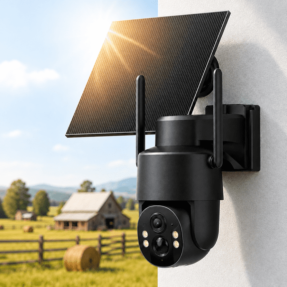 Liwan 4G LTE Cellular Solar Security Camera, Wireless Outdoor No WiFi Camera, 360 Live View, 4MP Color Night Vision, PIR, 2-Way Talk