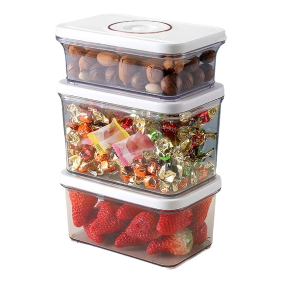 Liwantech 3 Pack Vacuum Seal Containers, Food Storage Containers with Airtight Lids for Meal Prep Freezer,BPA-Free, Microwave Safe, Leak-Proof