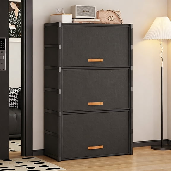 Liwantech 7 Tier Shoe Cabinet with Doors, Large Shoe Storage Organizer for Closet Entryway, Dustproof Shoe Rack with Handle, Up to 28 Pairs Shoes