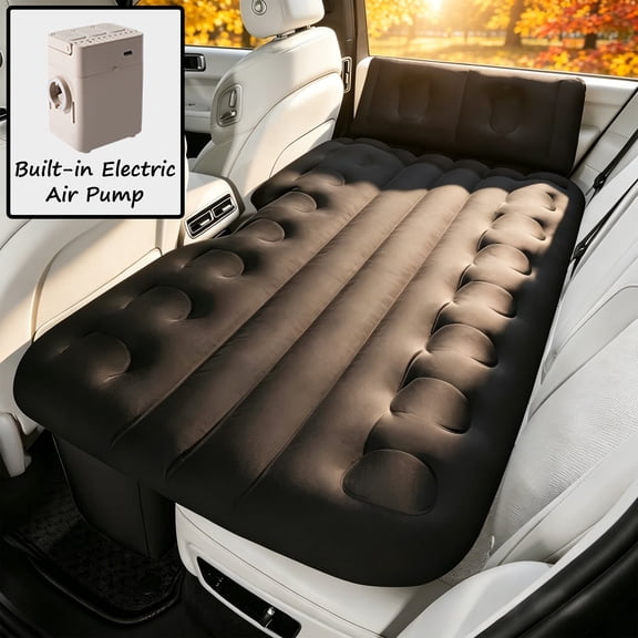 Liwantech Car Air Mattress for SUV Back Seat, Inflatable Car Bed with Built-in Electric Pump, Portable Travel Sleeping Pad for Camping, Road Trips