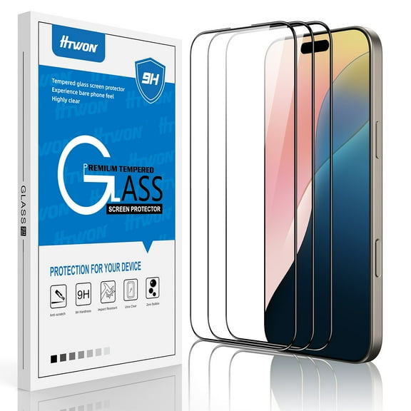 Liwarace 3Pcs Screen Protector for iPhone 16 Pro Max/16 Pro/16 Plus/16 Tempered Glass Film, Clear