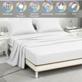 thumbnail image 1 of Liwarace 4 Pieces Queen Size Bed Set Solid Color Deep Pocket Sheets,White, 1 of 13