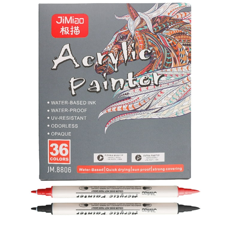 0.7mm Fine Tip Acrylic Paint Brush Markers For Painting On  Wood,Glass,Canvas,Rocks And Etc - Buy Acrylic Paint Brush Marker,Medium  Point Acrylic