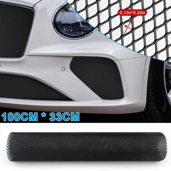 Liwarace Aluminum Mesh Grill Cover Car Bumper Fender Hood Vent Grille Net Black, 40''x13''
