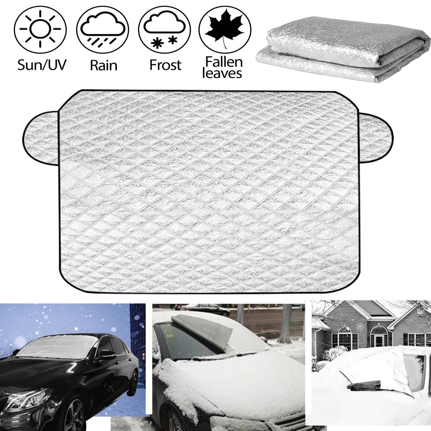 iMounTEK Car Windshield Snow Ice Cover Windproof Magnetic Car Windscreen  Cover Frost Ice Protection Used for Snow Protection Rain Sun Fits Most Cars