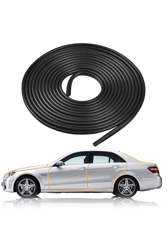 Car Door Edge Trim Lock Guard Rubber Strip Black, 5M