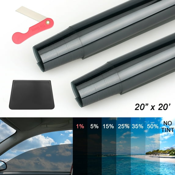 Liwarace Car Window Tint Kit 1% Universal VLT Film Roll, 20" x 20'