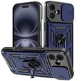 thumbnail image 1 of Liwarace Case with Ring Stand and Slide Camera Lens for iPhone 16 Pro Max/16 Pro/16 Plus/16, Blue, 1 of 15
