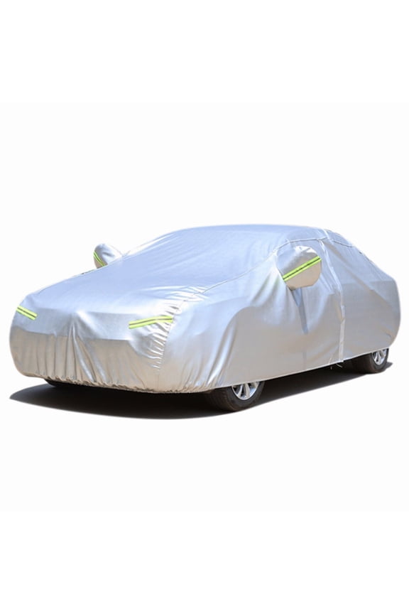 Full Car Cover Outdoor Waterproof All Weather Protection Snow Dust Sun Resistant, Silver, Sedan XL