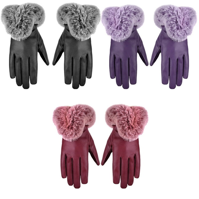 Liwarace Gloves for Women Winter Gloves Women Touchscreen Soft Leather