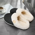 thumbnail image 1 of Liwarace Memory Foam Slippers Winter Warm Indoor Shoes Soft Comfortable Warm Shoes Size 13-14,Black, 1 of 11