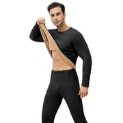 Liwarace Mens Thermal Underwear Lambswool Thickened Bottom Shirt Anti-cold Underwear