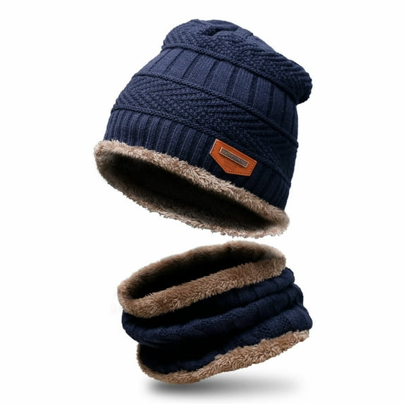 Liwarace Mens Womens Winter Baggy Slouchy Knit Warm Beanie Hat and Scarf Ski Skull Cap
