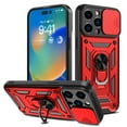 thumbnail image 1 of Liwarace for iPhone 14 Pro Max/14 Pro/14 Plus/14 Sliding Lens Cover Protective Case with Ring Stand, 1 of 11