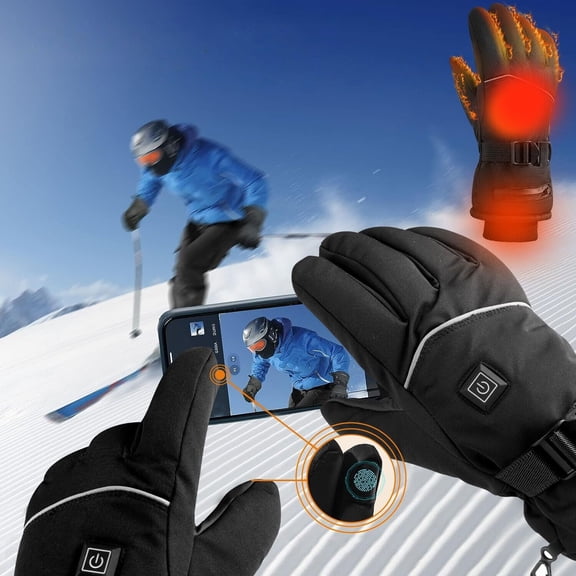 LiwaraceRechargeable Electric Gloves Warm Windproof Full Finger Gloves Motorcycle Riding