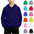 thumbnail image 1 of Liweisiy Boy's And Girl's Hooded Sweatshirts Long Sleeve Relaxed Fit Multi Color Tops Casual Bassic Shirts Red 1-2 Years, 1 of 10