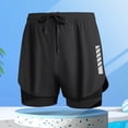 thumbnail image 1 of Liweisiy Men's Running Gym Shorts With Liner Drawstring Elastic Waisted Lightweight Sweat Shorts With Pockets For Athletic Black 3Xl, 1 of 7