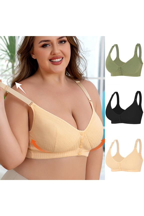Women's Minimizer Front Closure Bra Adjustable Straps Full Coverage Padded Bra Plus Size Everyday Surpportive Brassier Green 46