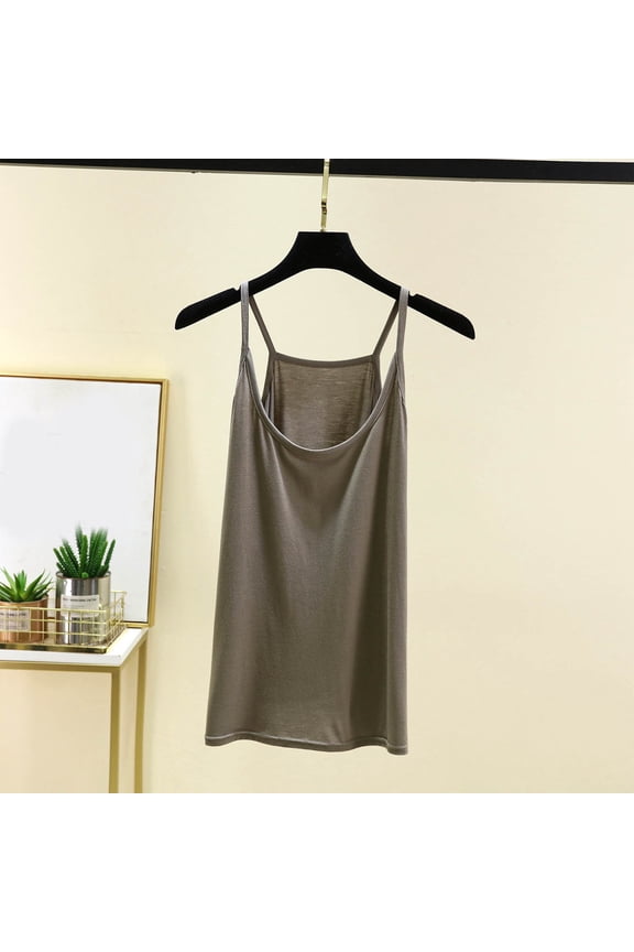Women's Spaghetti Strap Scoop Neck Camisole Baggy Loose Fit Sleeveless Nighty Tank Tops Green L