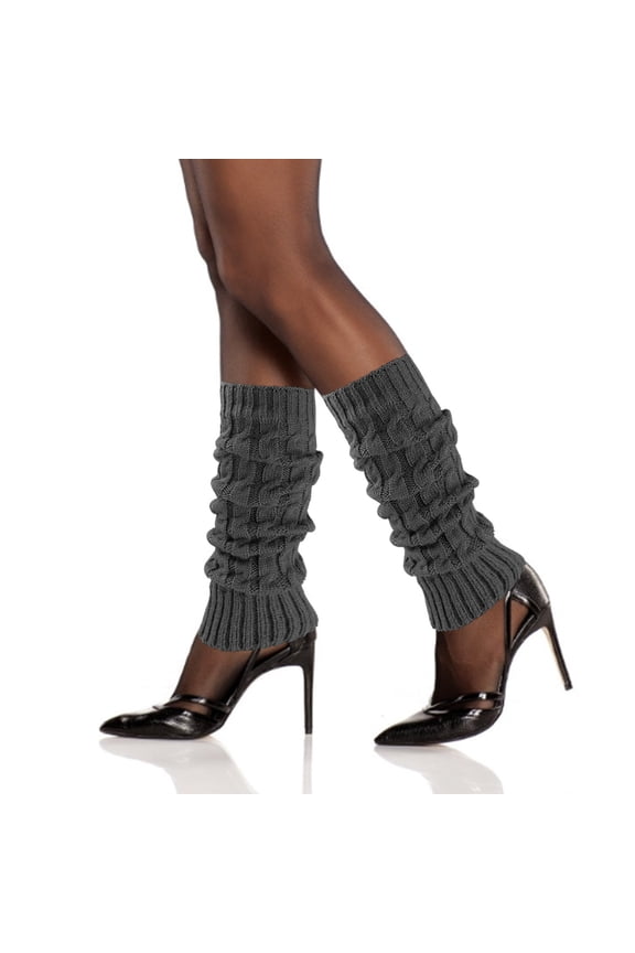 Liwrace Women Leg Warmers Crochet Knit Ribbed Knee High Long Solid Winter Wool Boot Sock