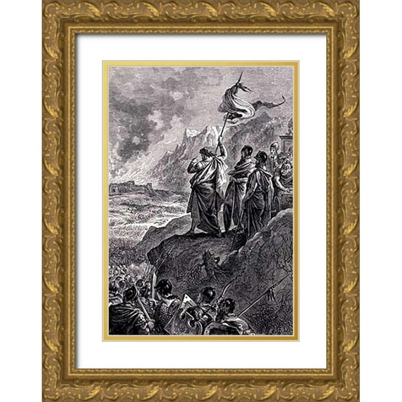 Lix, Frederic Theodore 18x24 Gold Ornate Wood Framed with Double Matting Museum Art Print Titled - Joshuas Spear