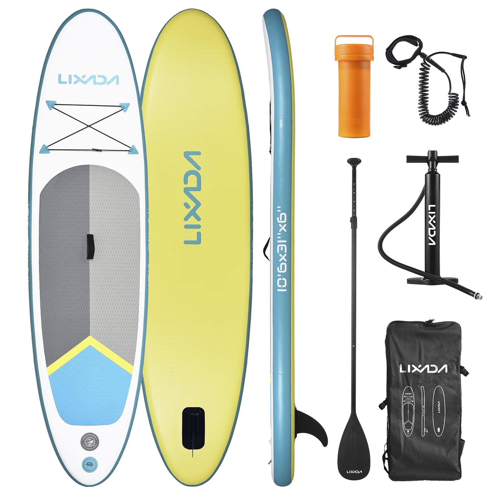 Lixada 10' Inflatable Stand Up Paddle Surfboard with Premium SUP Paddle Board Accessories, Green