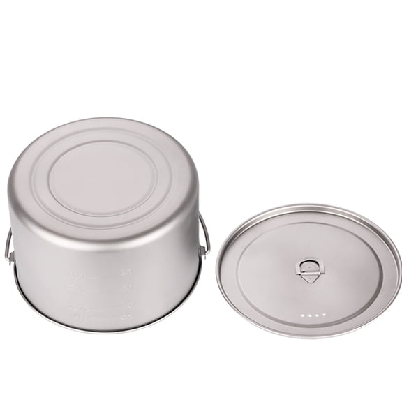 Lixada 2.8L Titanium Pot Ultralight Portable Hanging Pot with Lid Outdoor Camping Hiking Backpacking