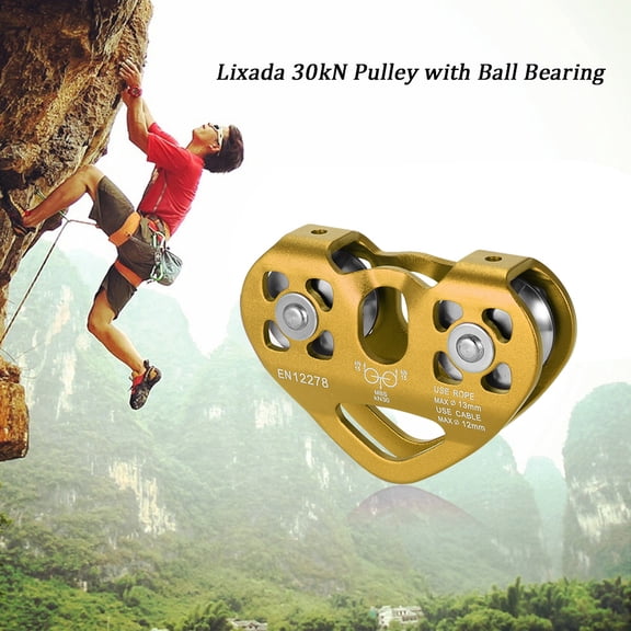 Lixada 30kN Cable Trolley Pulley with Ball Bearing Climbing Caving Aloft Work Rescue