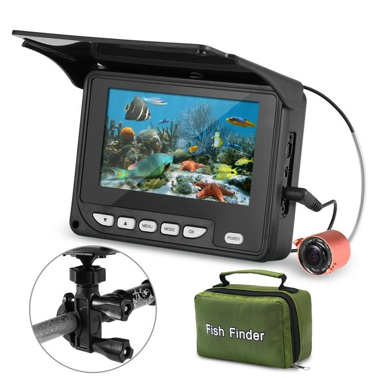 Lixada 4.3 inch Portable Underwater Fishing Camera Fish Finder Waterproof Night Vision Ice Boat Fishing Camera 20m Cable with Carry Bag