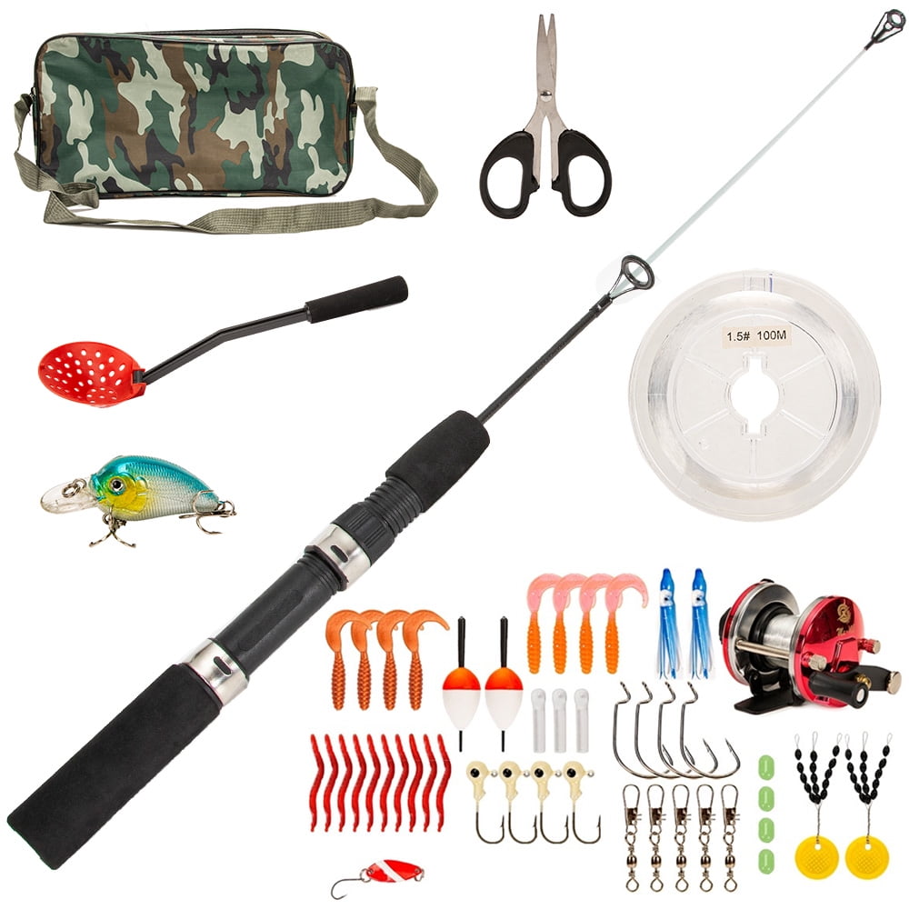 Lixada 52pcs Ice Fishing Rod Reel Combo Complete Kit