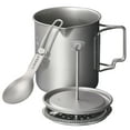 thumbnail image 1 of Lixada 750ml Coffee Cup Mug French Press Pot Coffee Maker Titanium Cup - Durable Camping Cooking Pot with Folding Spoon, 1 of 7